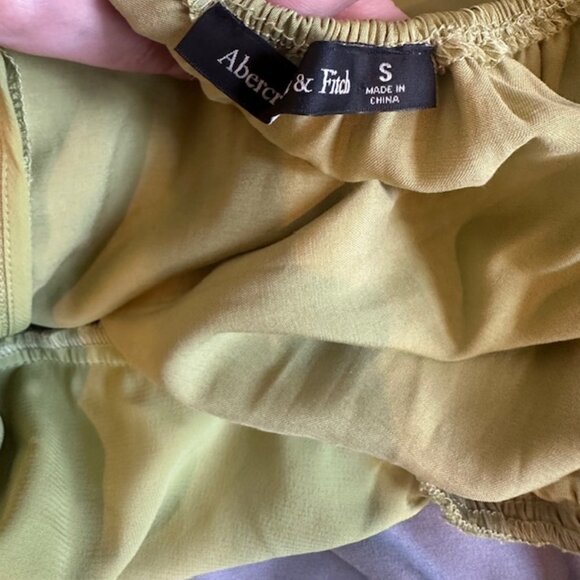 Abercrombie Drama Ruched Mini Dress-Green - Picture 4 of 4